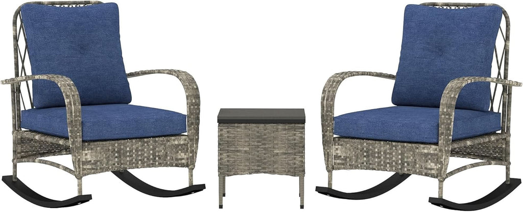 Stylish Three Piece Wicker Patio Furniture Set