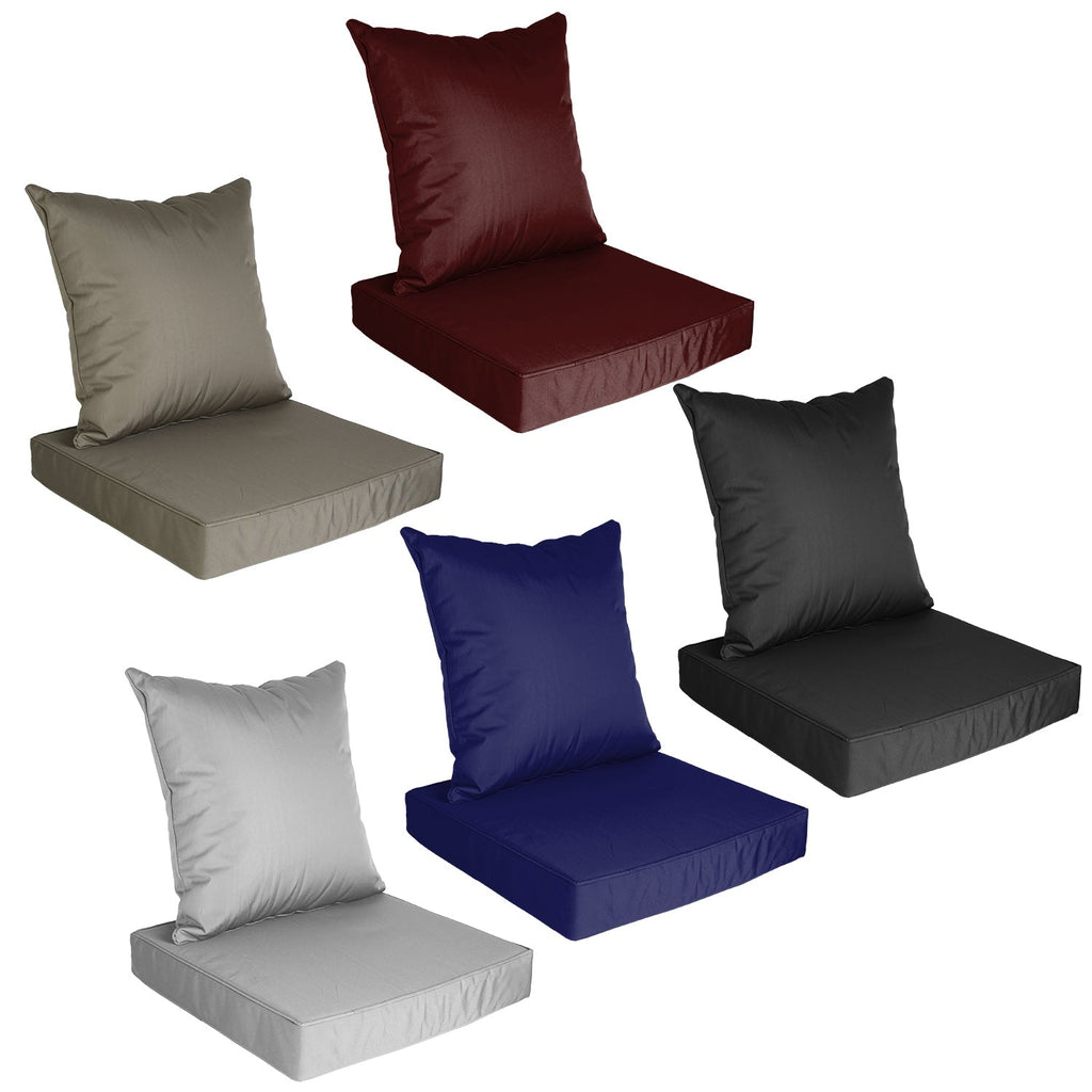 Outdoor Seat Cushion Set Waterproof Patio Furniture Cushion and Back Pillow Fade Resistant Deep Seat Set Chair Pad with Removable Cover for Chair Sofa