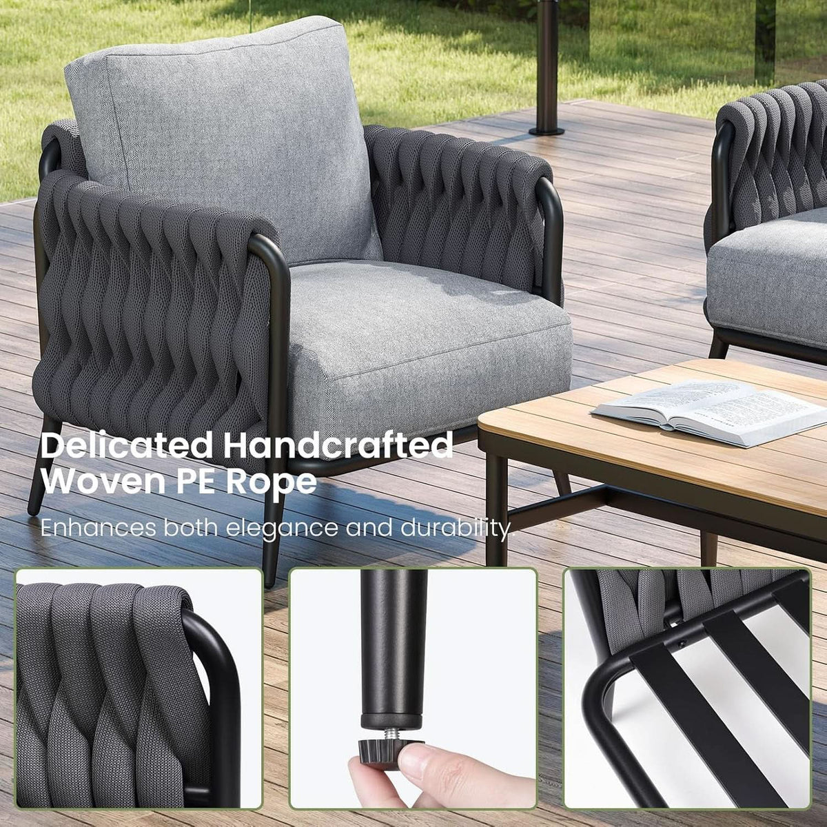 Stylish Outdoor Patio Furniture Set with Waterproof Cushions