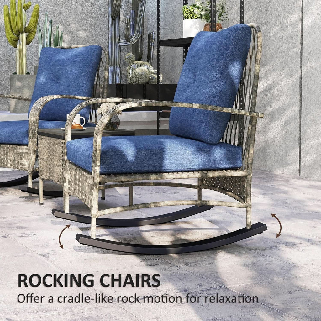 Stylish Three Piece Wicker Patio Furniture Set