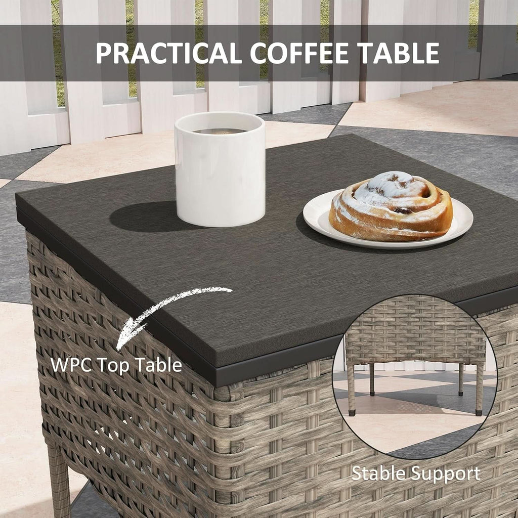 Stylish Three Piece Wicker Patio Furniture Set