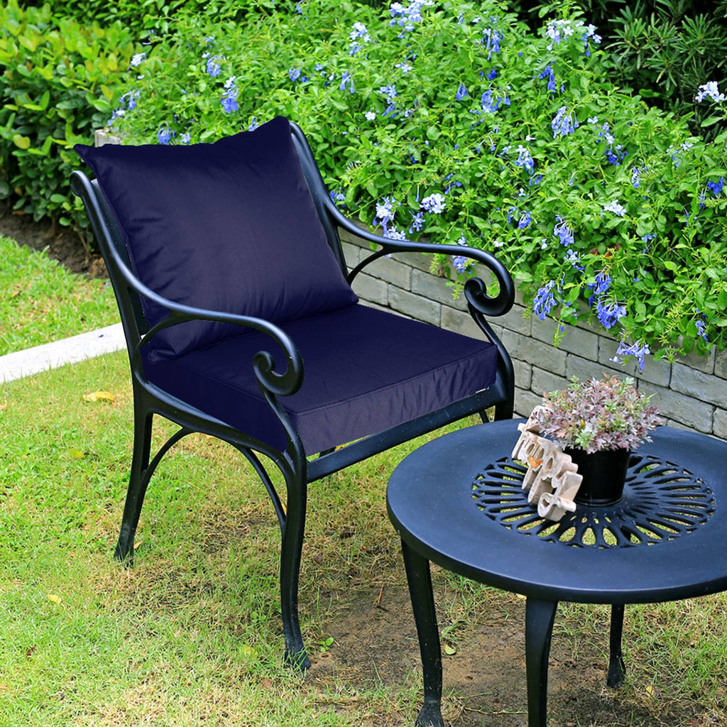 Outdoor Seat Cushion Set Waterproof Patio Furniture Cushion and Back Pillow Fade Resistant Deep Seat Set Chair Pad with Removable Cover for Chair Sofa