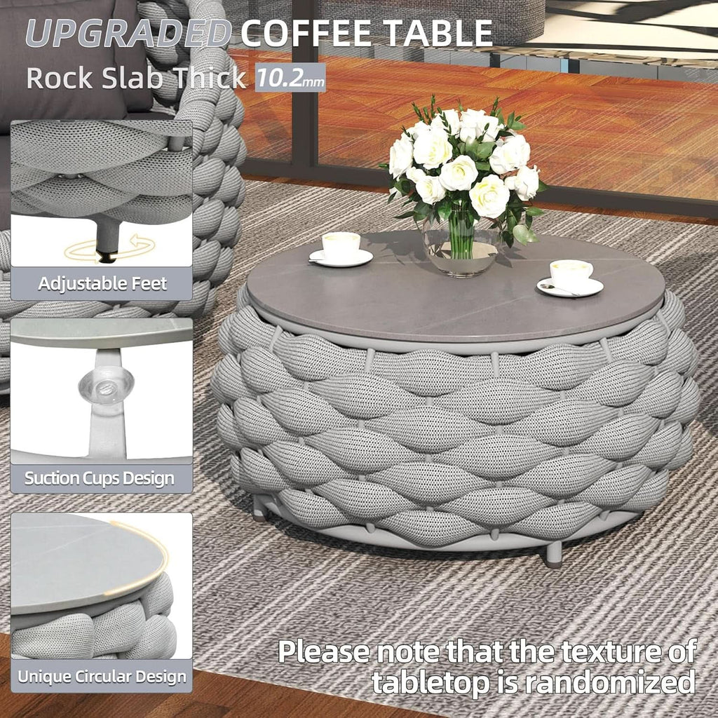 Six Piece Aluminum Patio Furniture Set With Cushions
