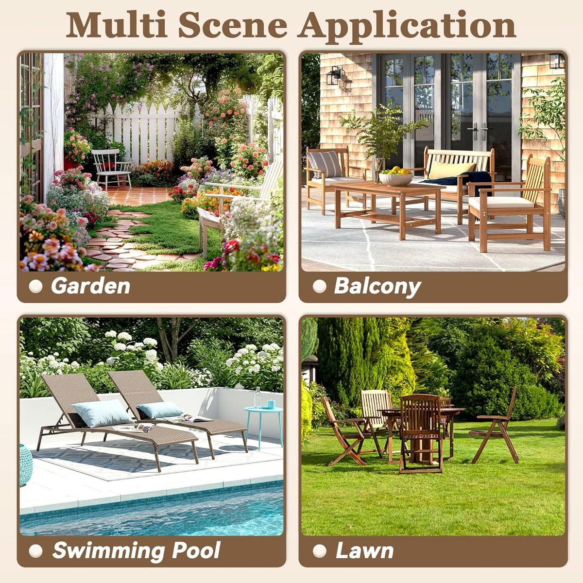 Outdoor 3 Piece Patio Furniture Set with Cushions