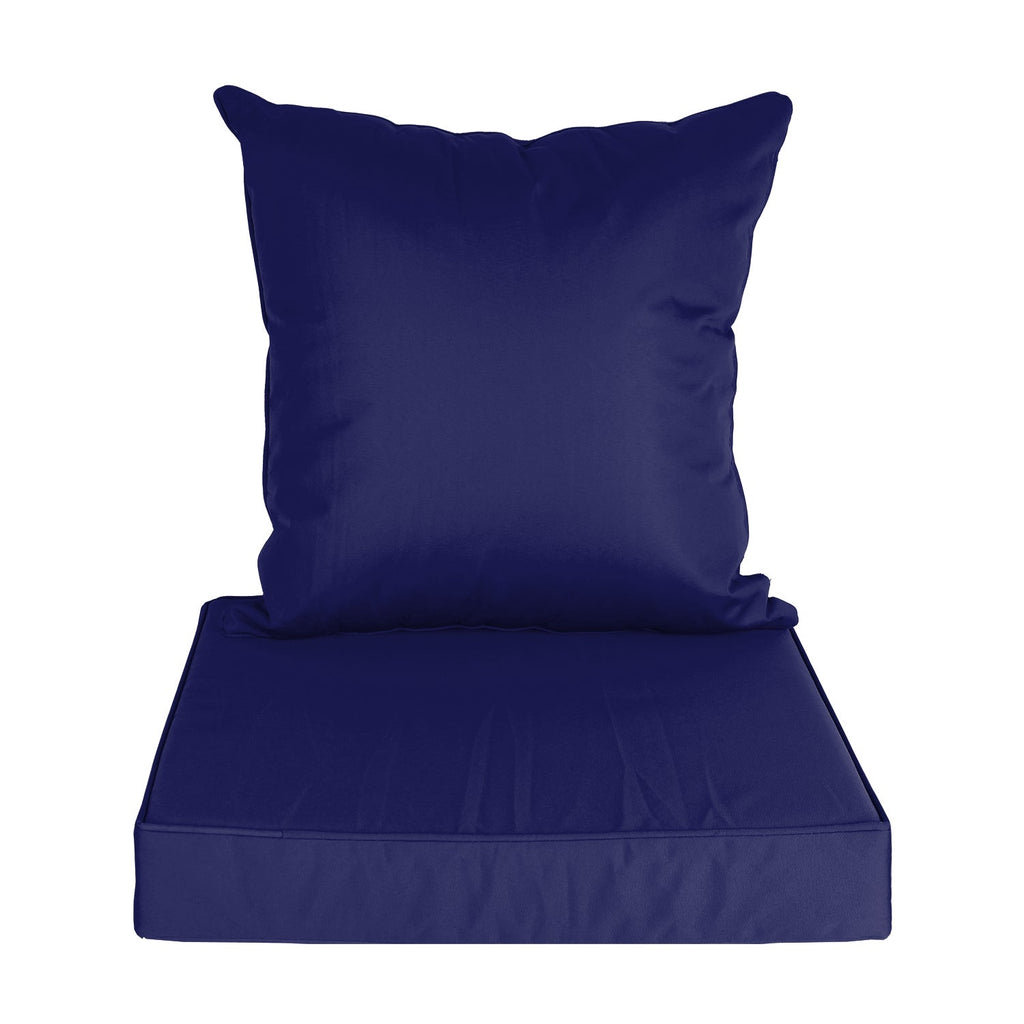 Outdoor Seat Cushion Set Waterproof Patio Furniture Cushion and Back Pillow Fade Resistant Deep Seat Set Chair Pad with Removable Cover for Chair Sofa